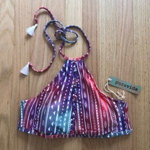 PURA VIDA Bikini High Neck Top - NWT